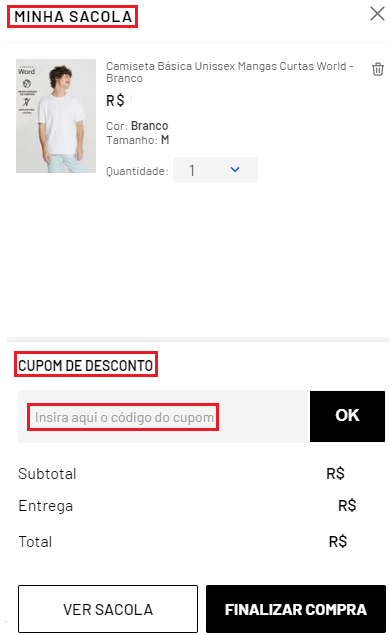 Cupom na Categoria Outlet de Roupas com até 92% de Desconto